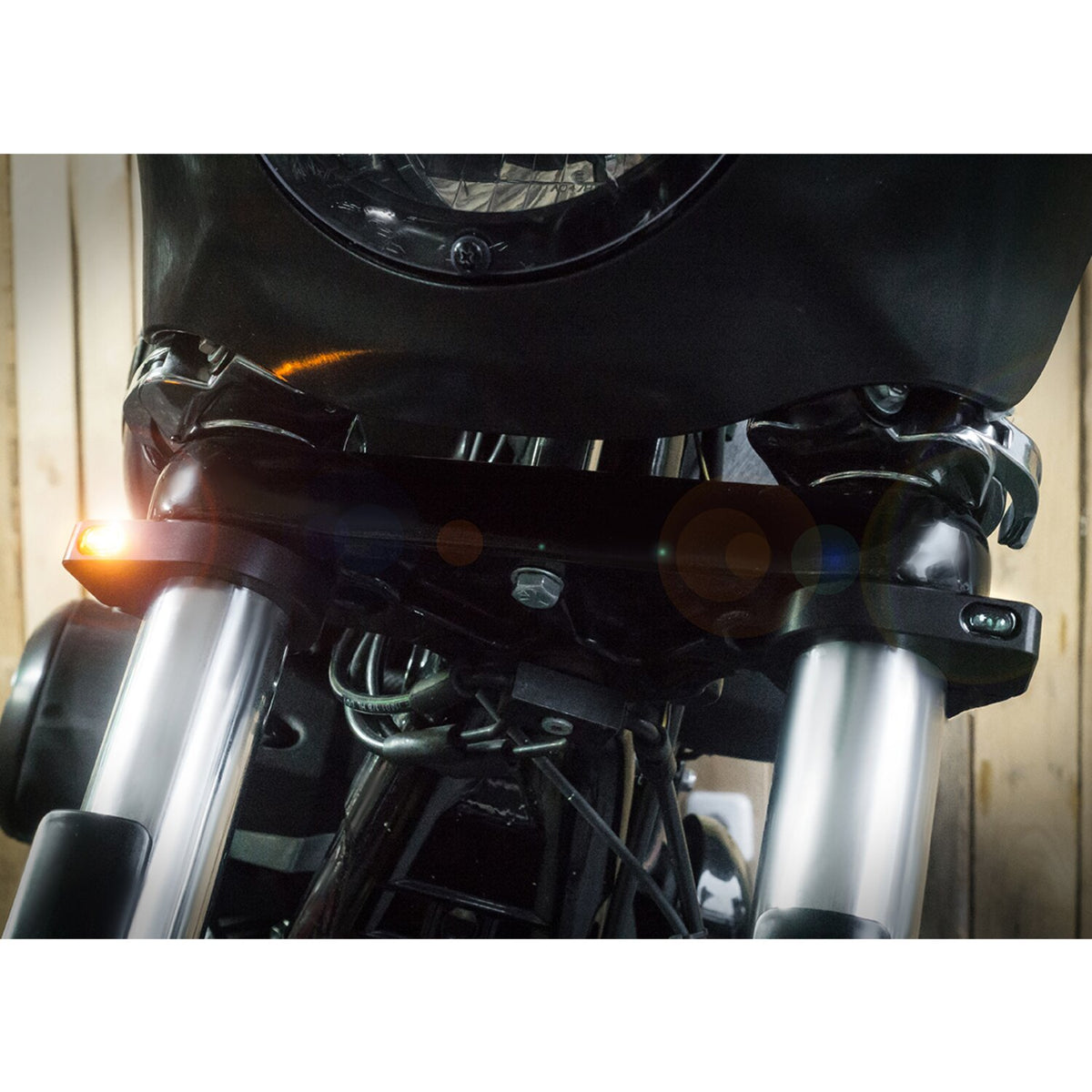 HeinzBikes, ZC-Line Micro LED fork turn signal set. Black
