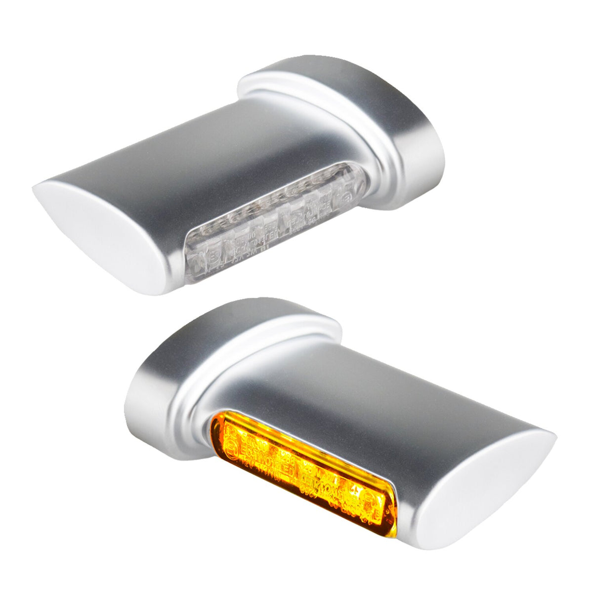 HeinzBikes, Winglets LED turn signal set. Satin chrome