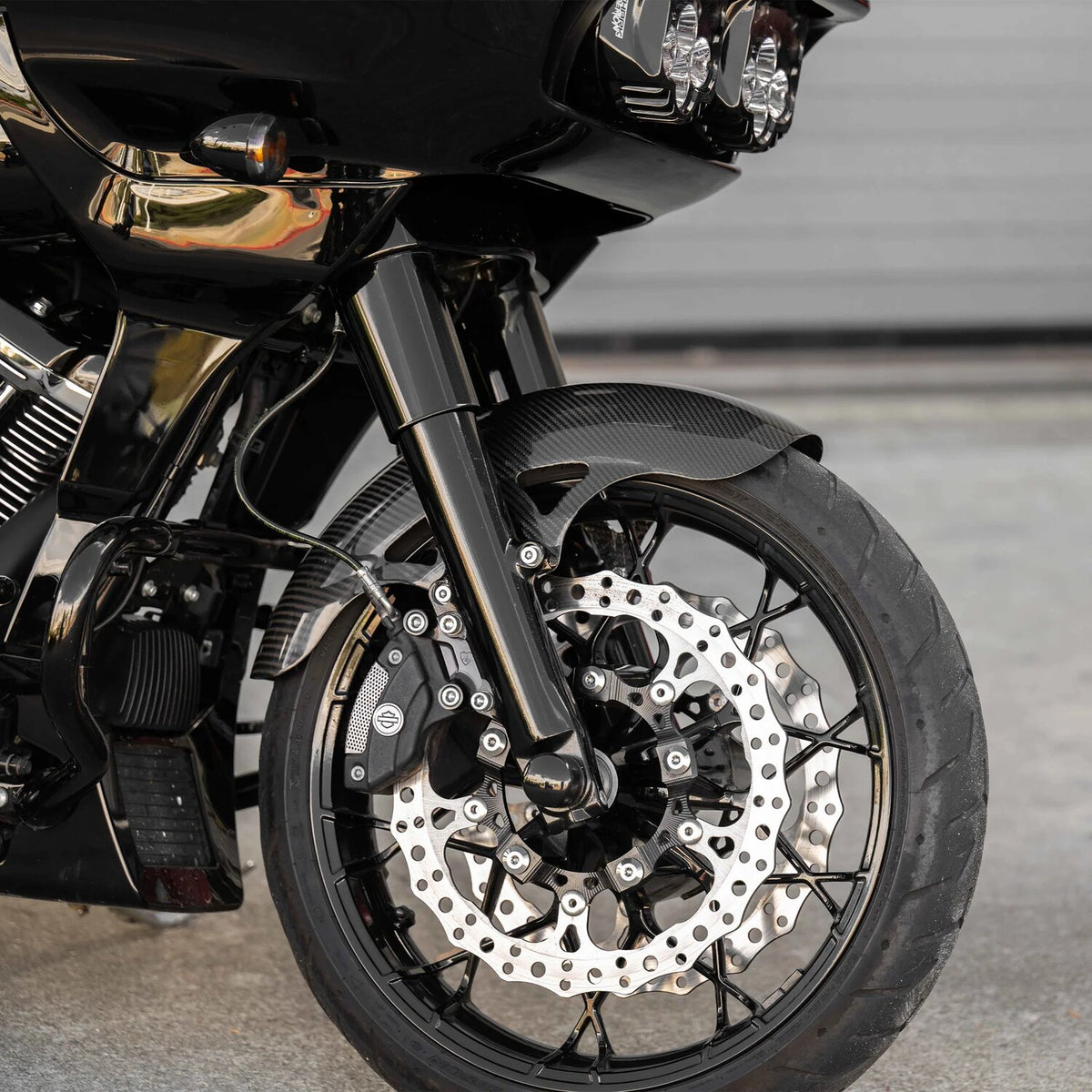 Arlen Ness, 19" Pro Sport front fender. Carbon fiber
