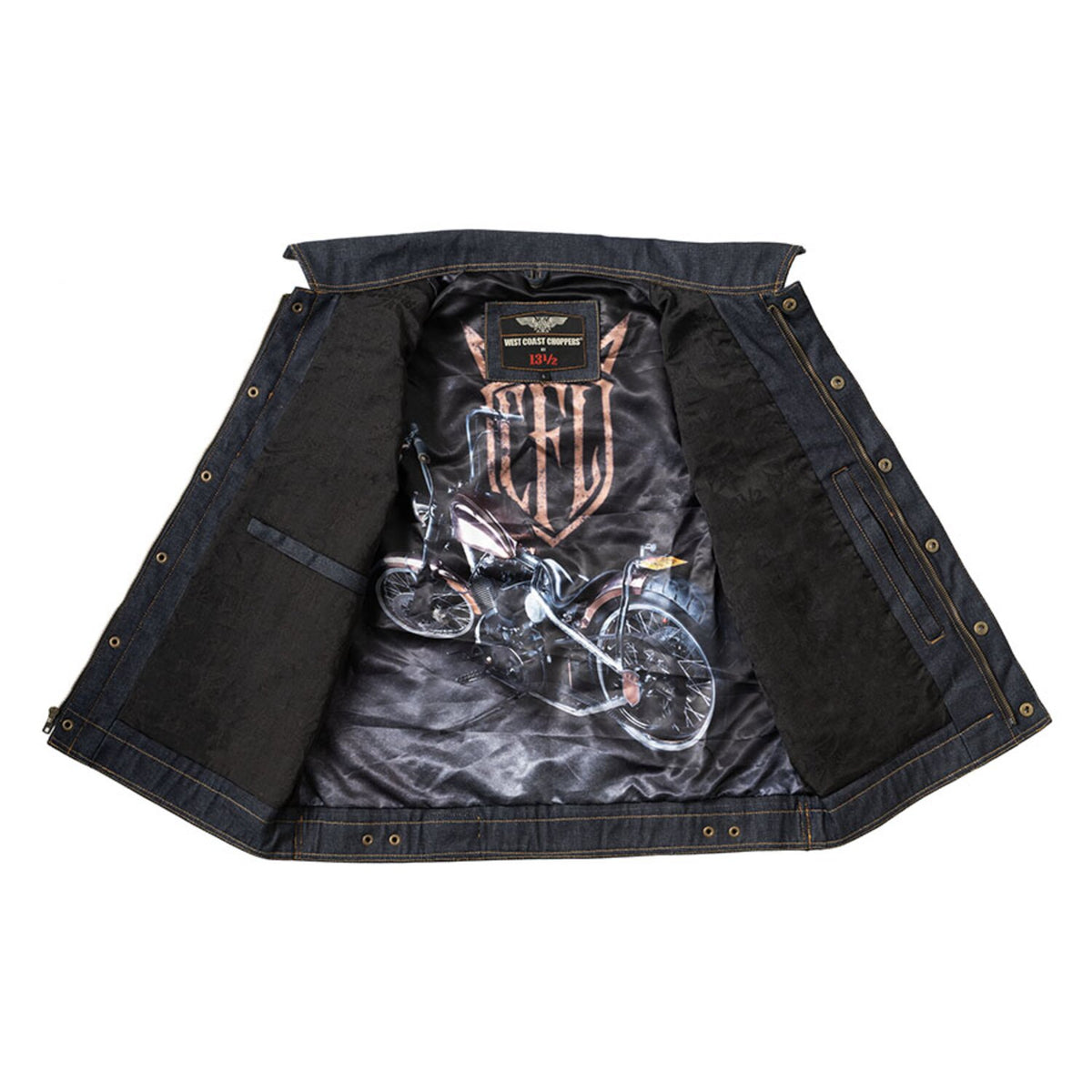 WCC x 13 1/2 Dominator RAW denim riding vest