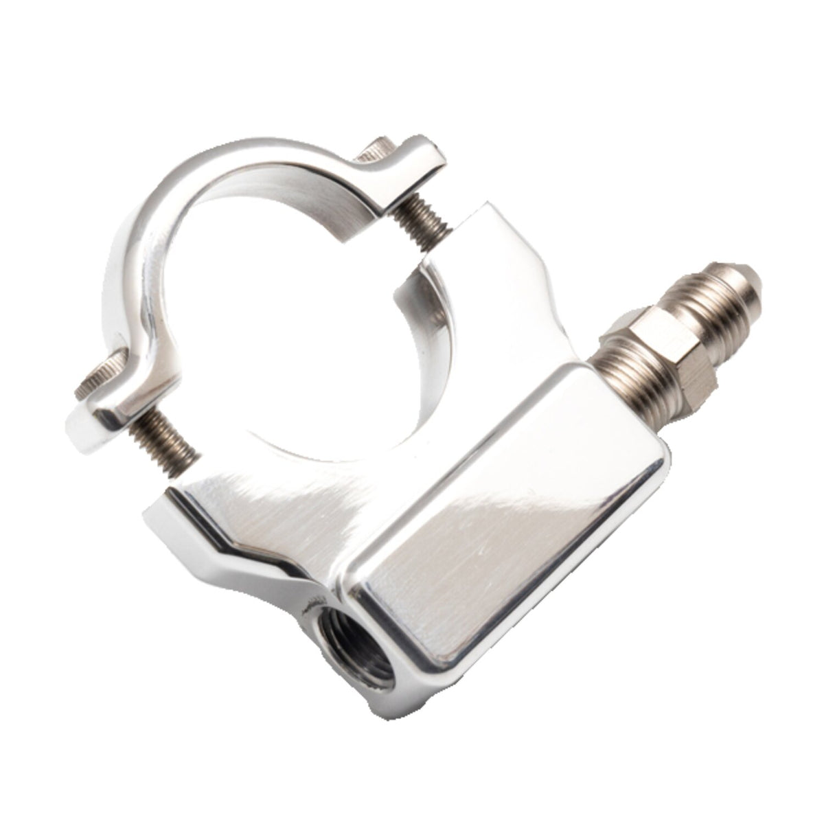Feuling, 1" handlebar oil pressure gauge mount. Polished