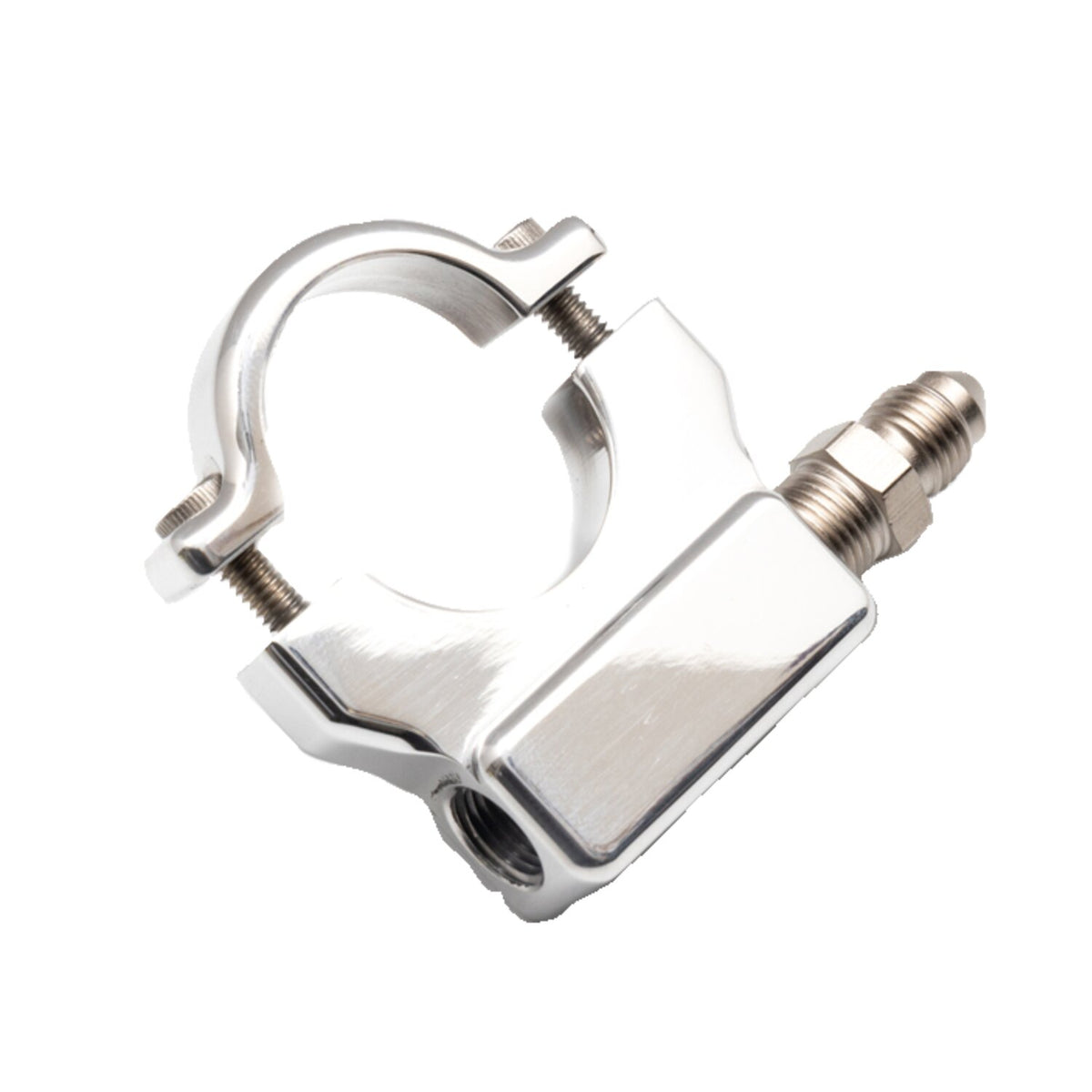 Feuling, 1-1/4" handlebar oil pressure gauge mount. Chrome
