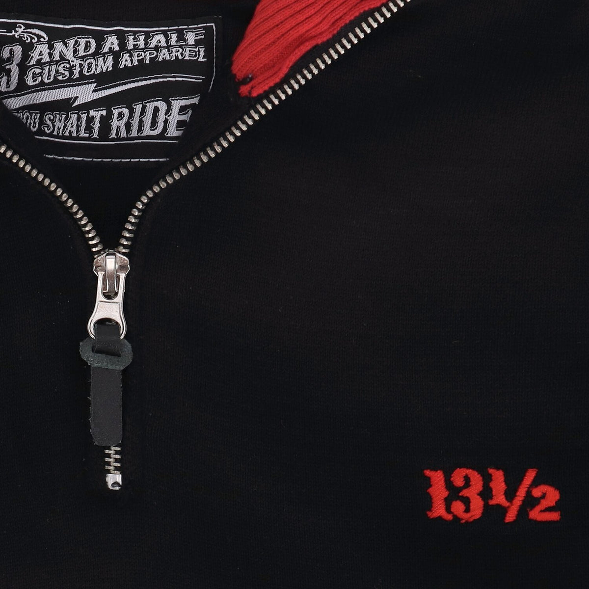 13 1/2 Outlaw half-zip sweater black/red