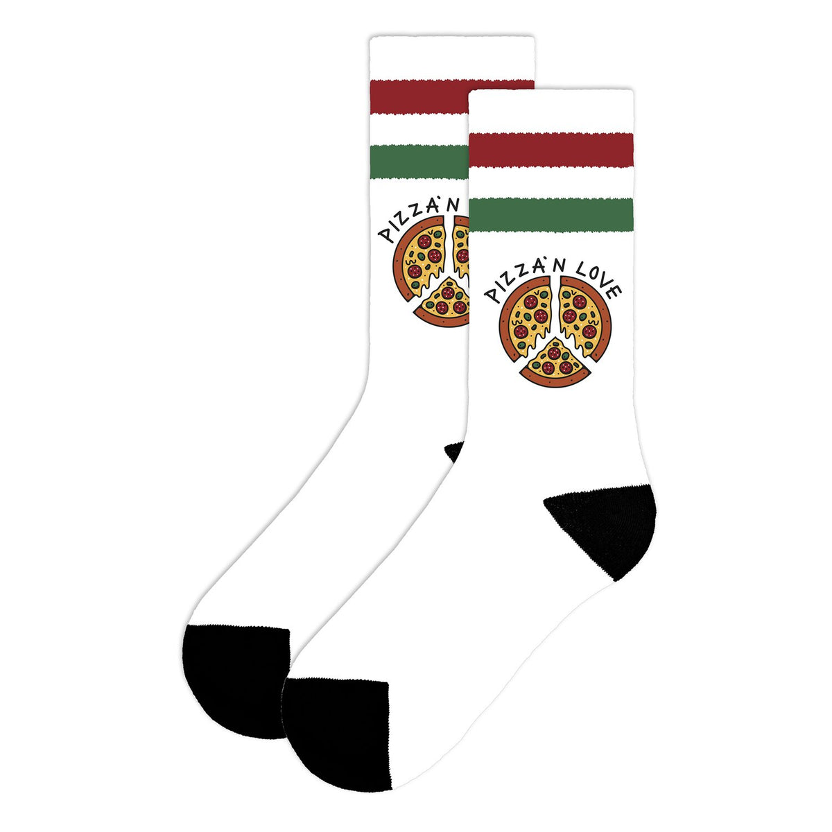 American Socks Pizza'n Love Mid High socks white