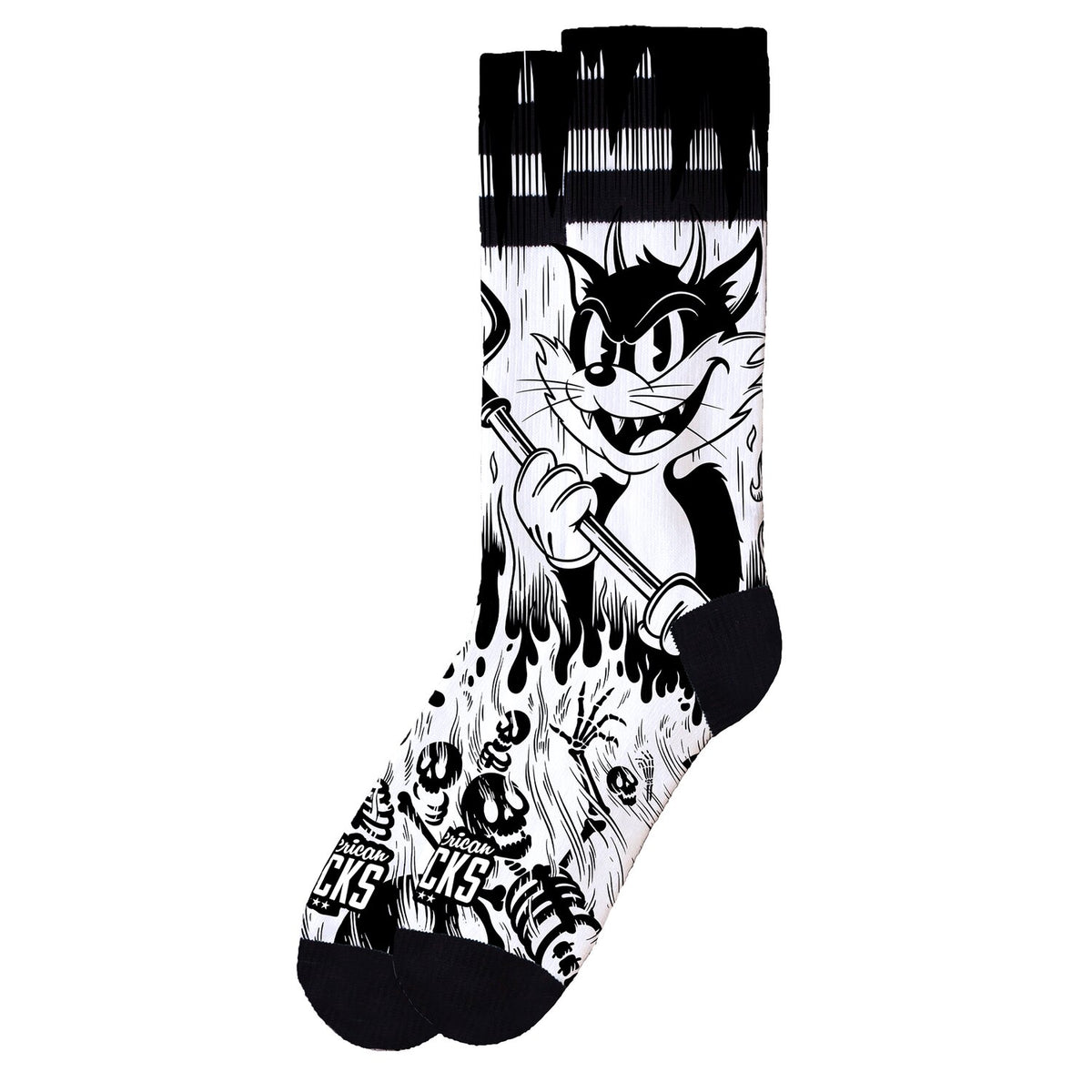 American Socks Evil Cat Signature socks white