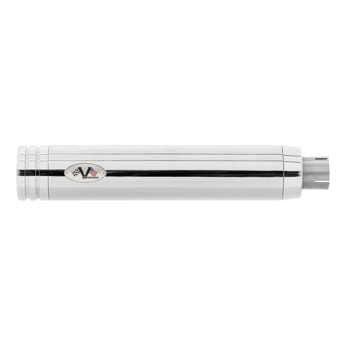 V Performance, 'Double Ring' slip-on muffler set. Chrome
