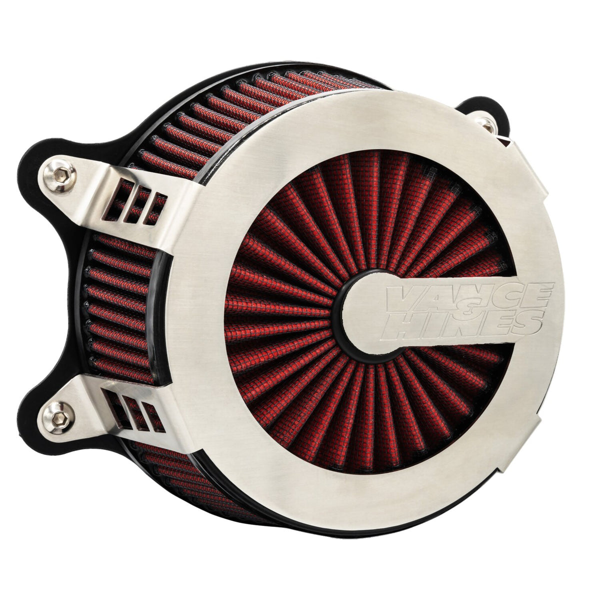 Vance & Hines, Cage Fighter air cleaner assembly. Brushed