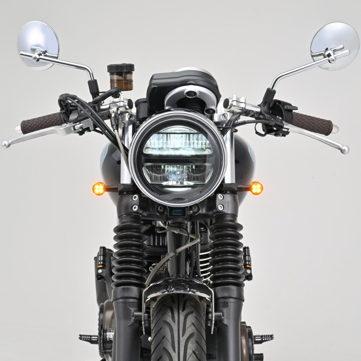 Daytona, D-light Sol2 mini turn signals. Amber lens