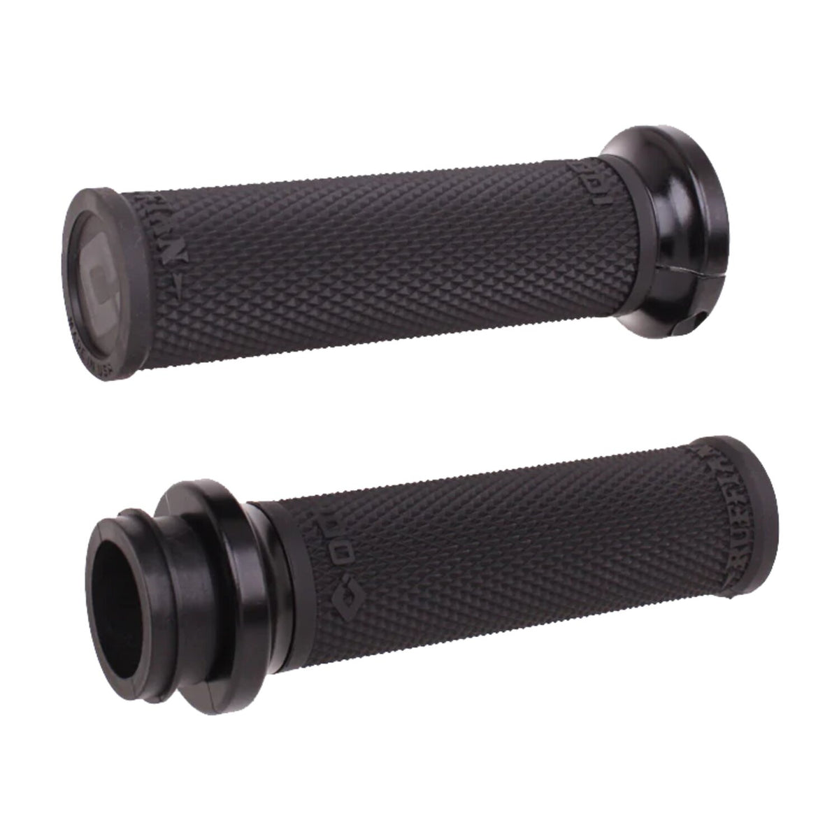 ODI, V-twin lock-on TBW Ruffian-HD grips. Black/Black