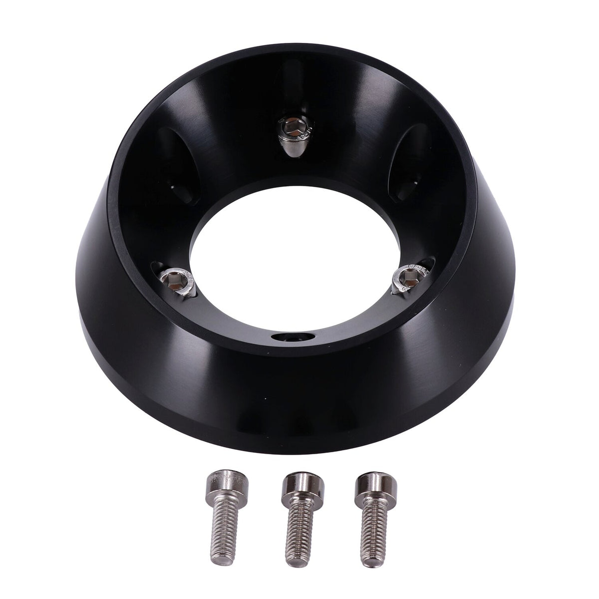 Malparidos, billet aluminum end cap for 2-1 exh. Black