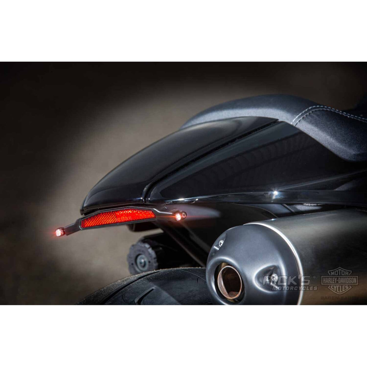 Rick's Motorcycles, turn signal bracket kit Atto rear. Black