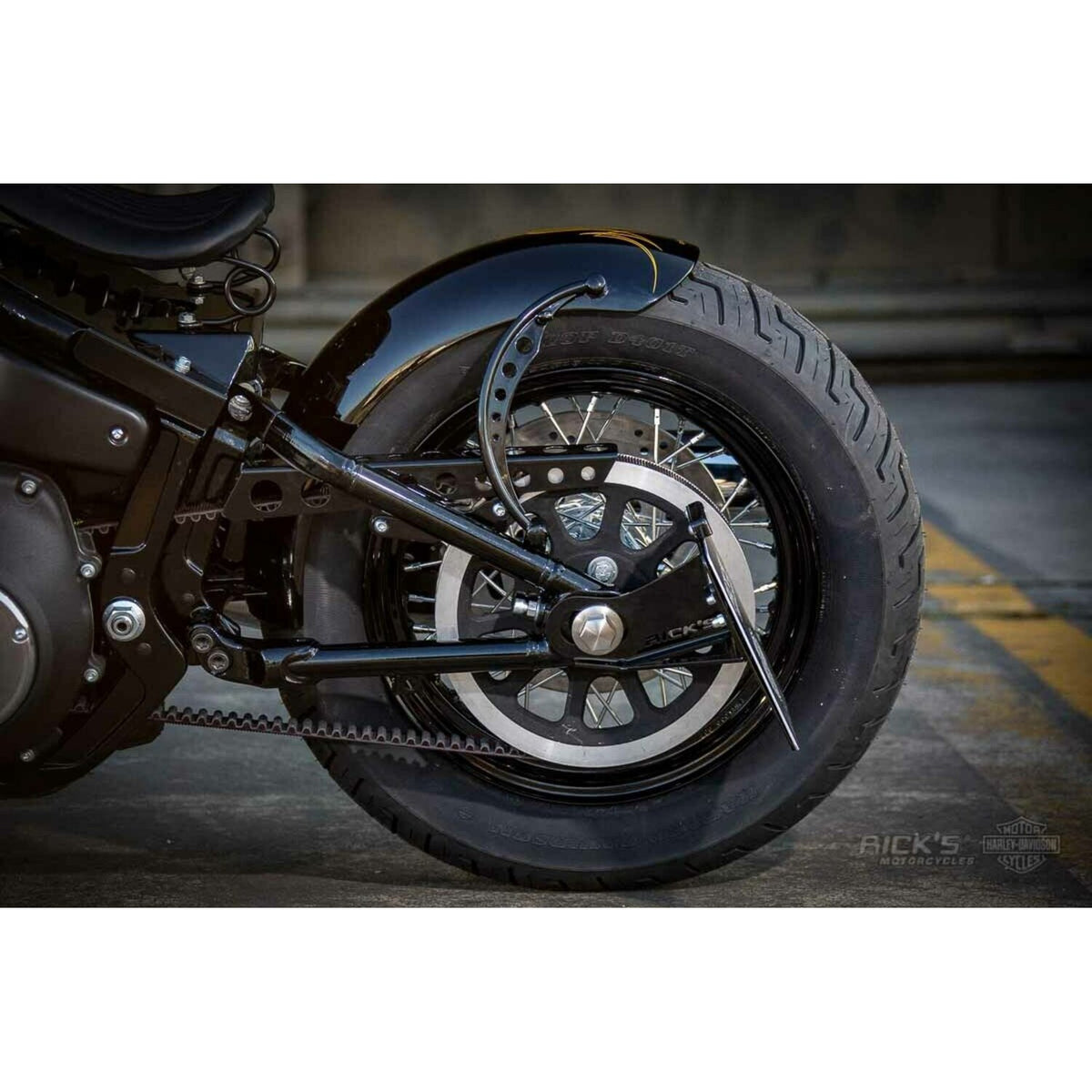 Rick's Motorcycles, side mount license plate kit short Black