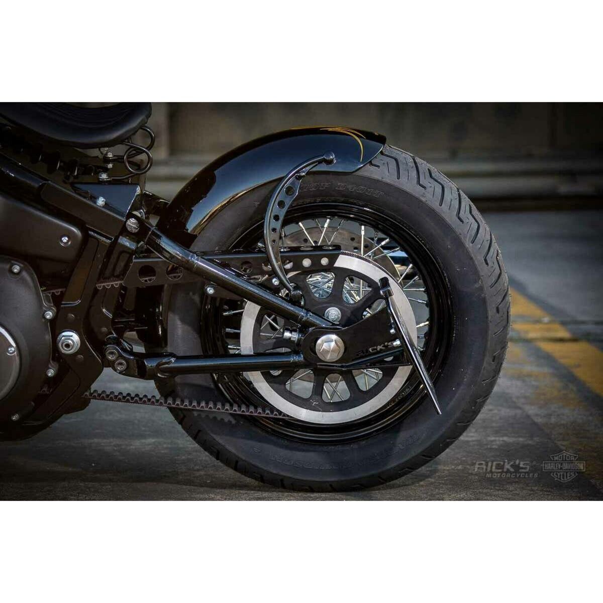 Rick's Motorcycles, side mount license plate kit short Black