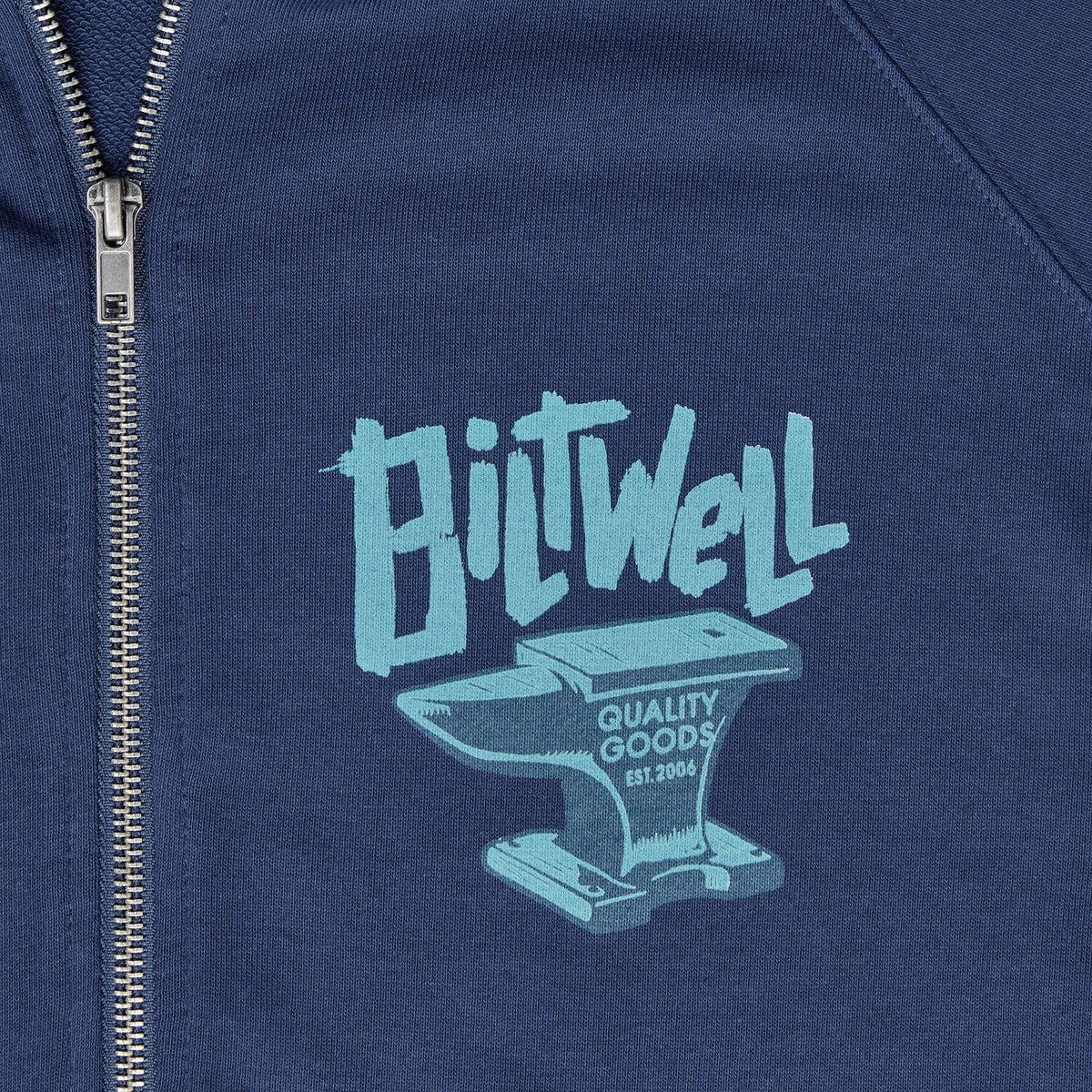 Biltwell Anvil zip hoodie blue