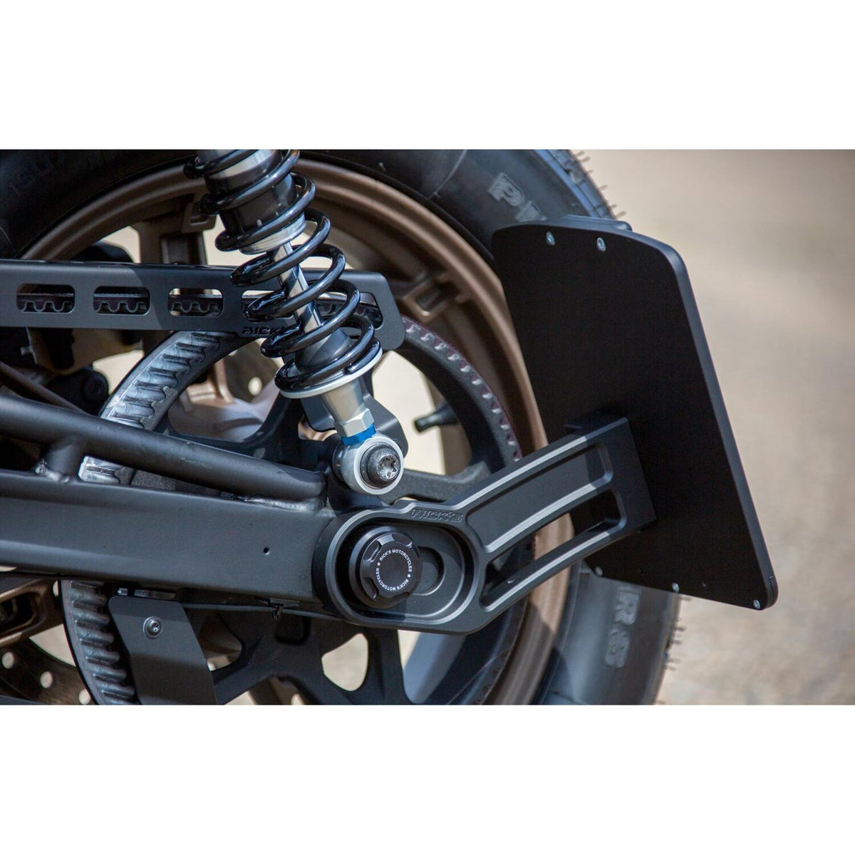 Rick's Motorcycles, side mount license plate kit DE. Black
