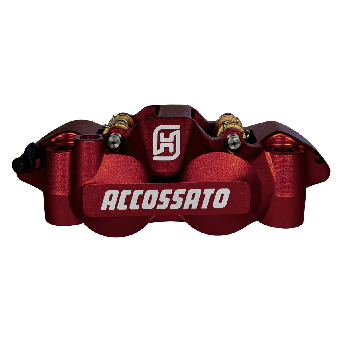 Accossato, 108mm Monoblock radial brake caliper left. Red