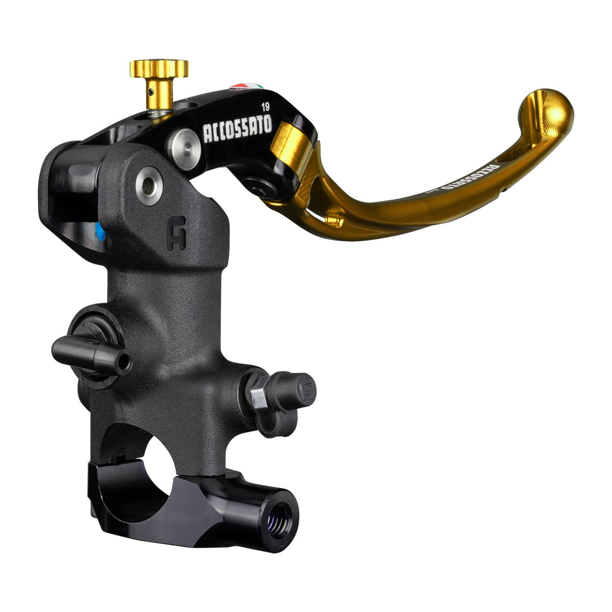 Accossato, radial brake master cyl. Long lever RST. Gold
