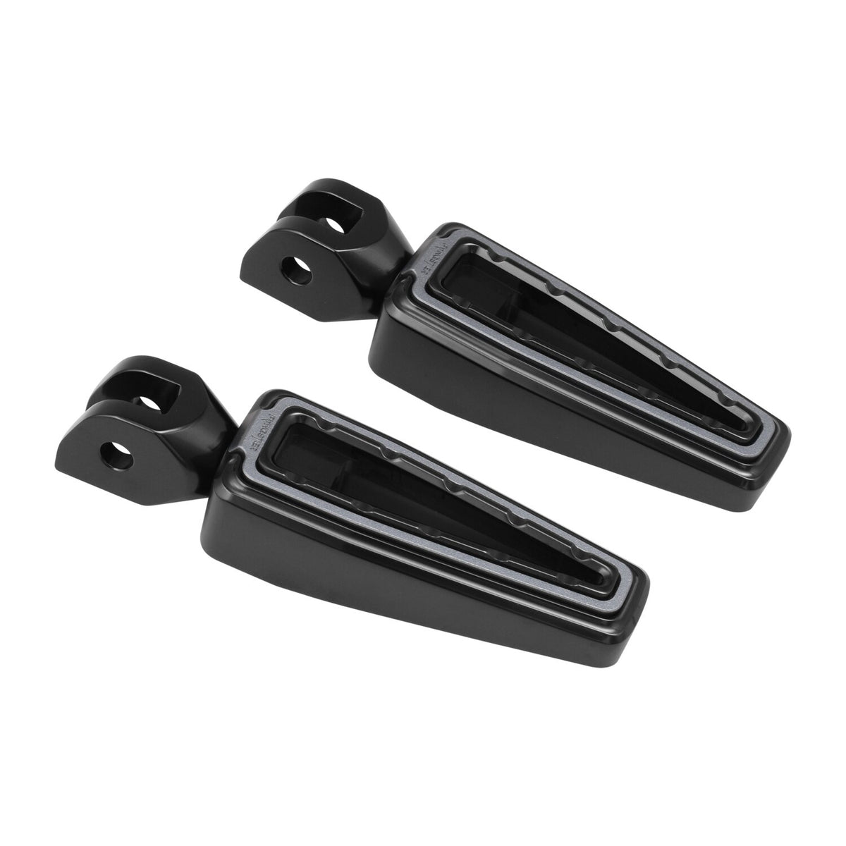 Fangster, rider foot pegs. Black smoky