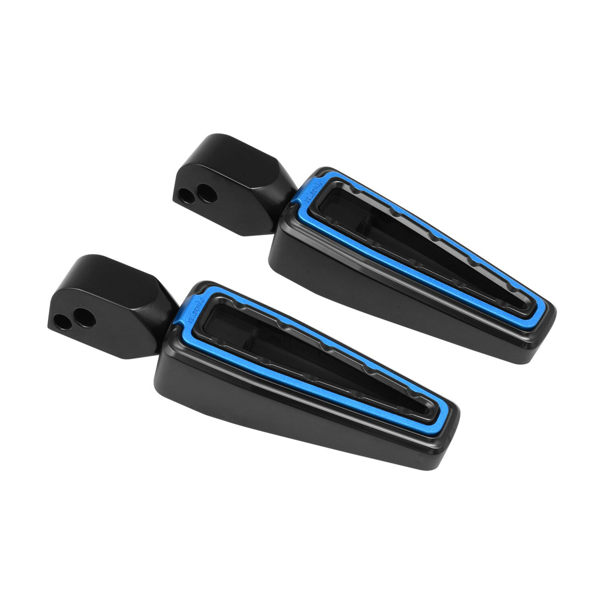 Fangster, passenger foot pegs. Black blue