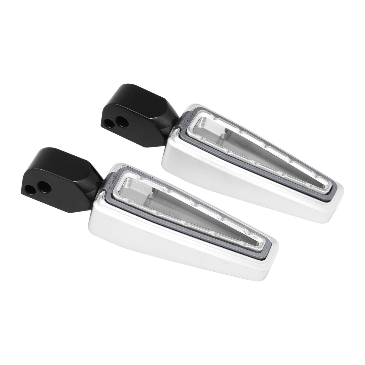 Fangster, passenger foot pegs. Chrome smoky