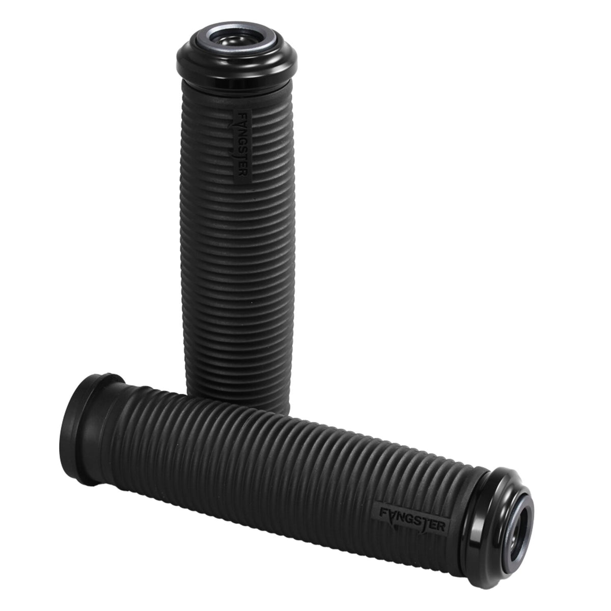 Fangster, handlebar grip set.  Black smoky