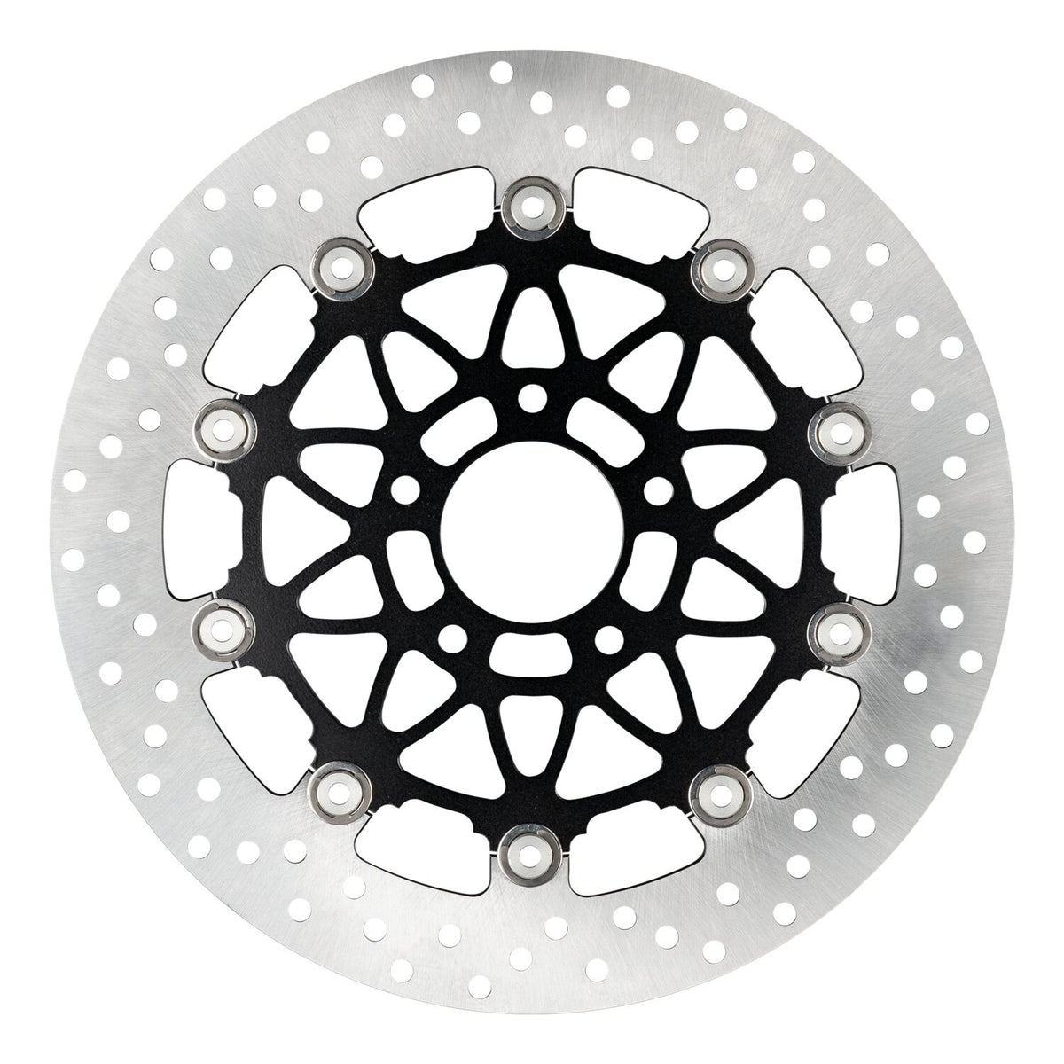 Accossato, floating brake disc front. Round. Black