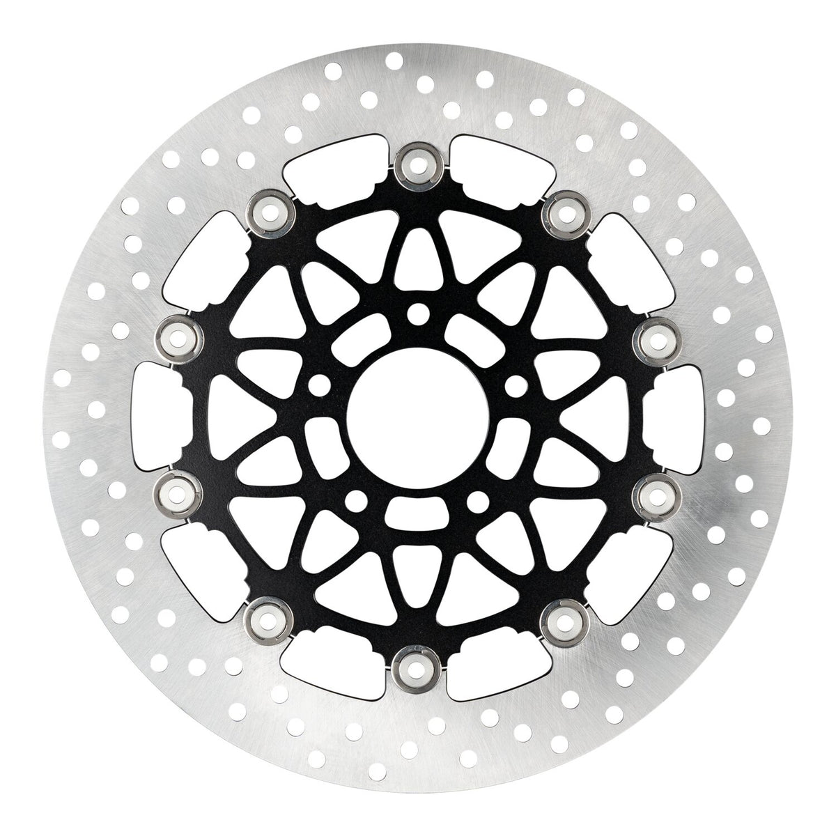Accossato, floating brake disc front. Round. Black