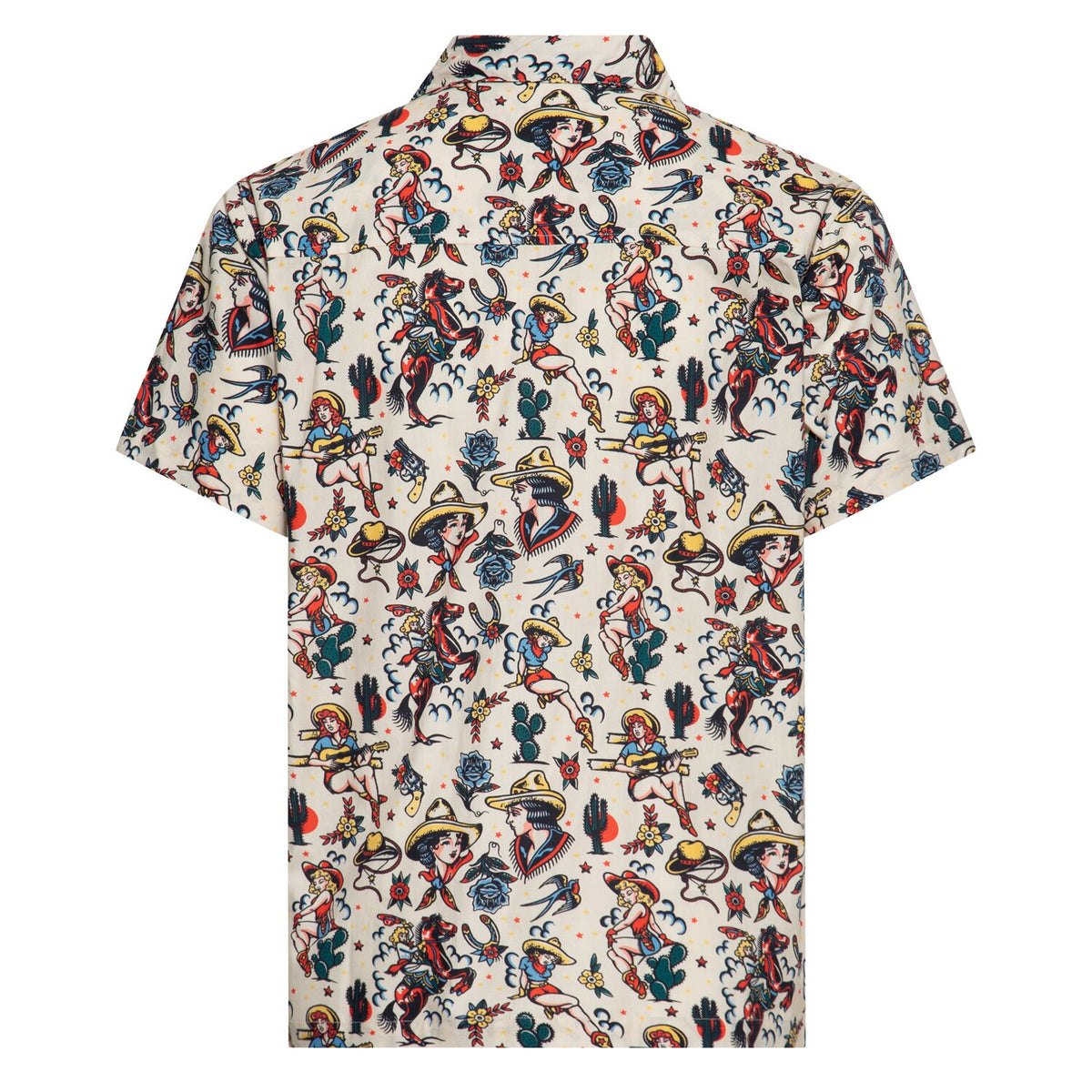 King Kerosin Cow Girl Hawaii shirt off white