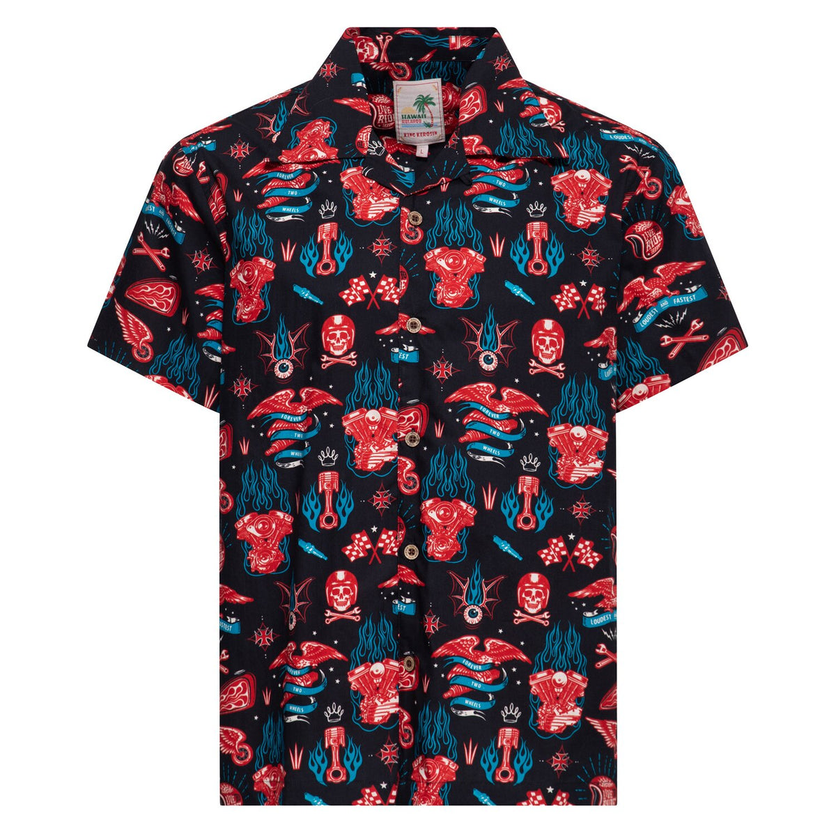 King Kerosin Kustom Kulture Hawaii shirt black
