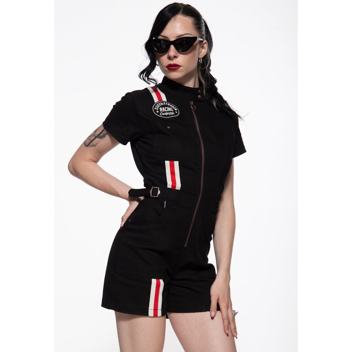 Queen Kerosin Dragstrip overall black