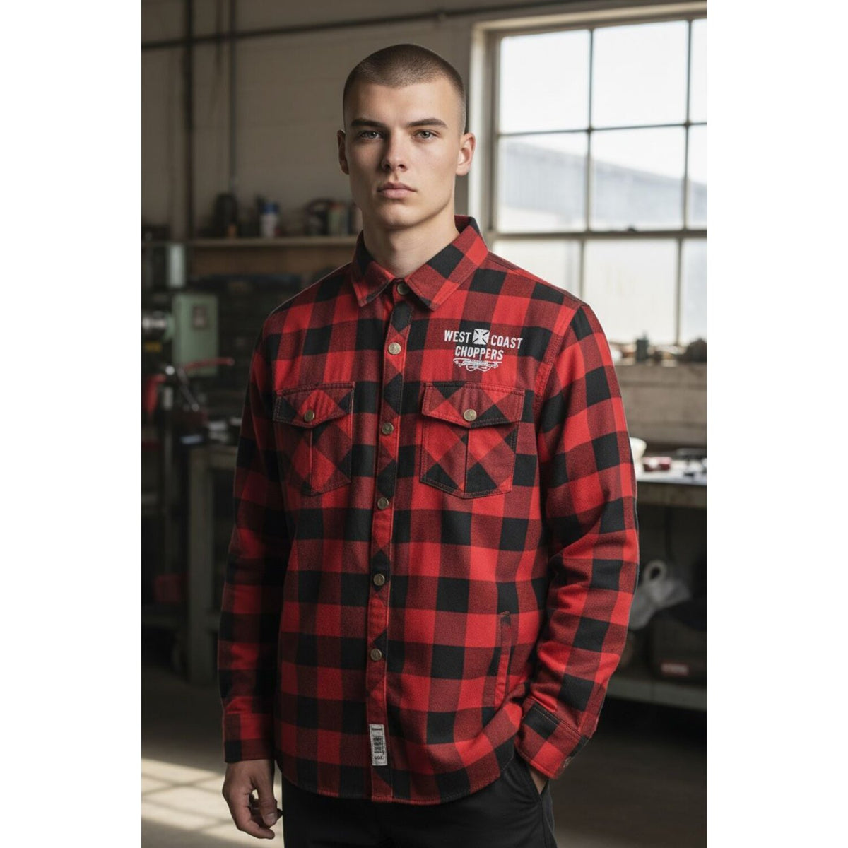WCC Motorcycle Co. Riding shirt red/black