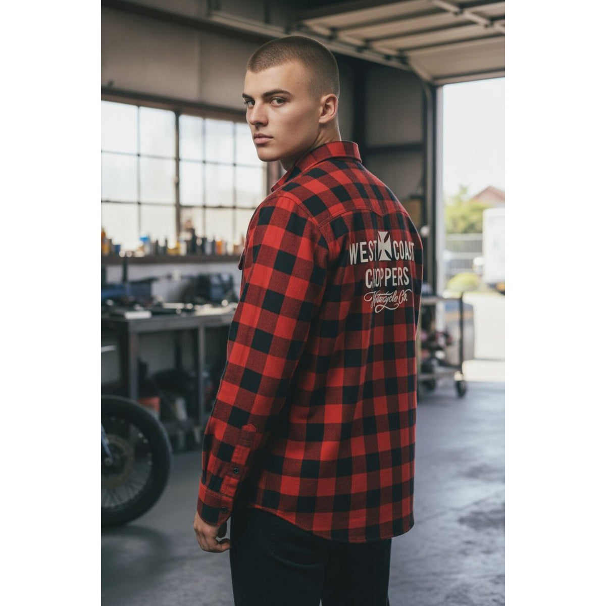 WCC Motorcycle Co. Riding shirt red/black