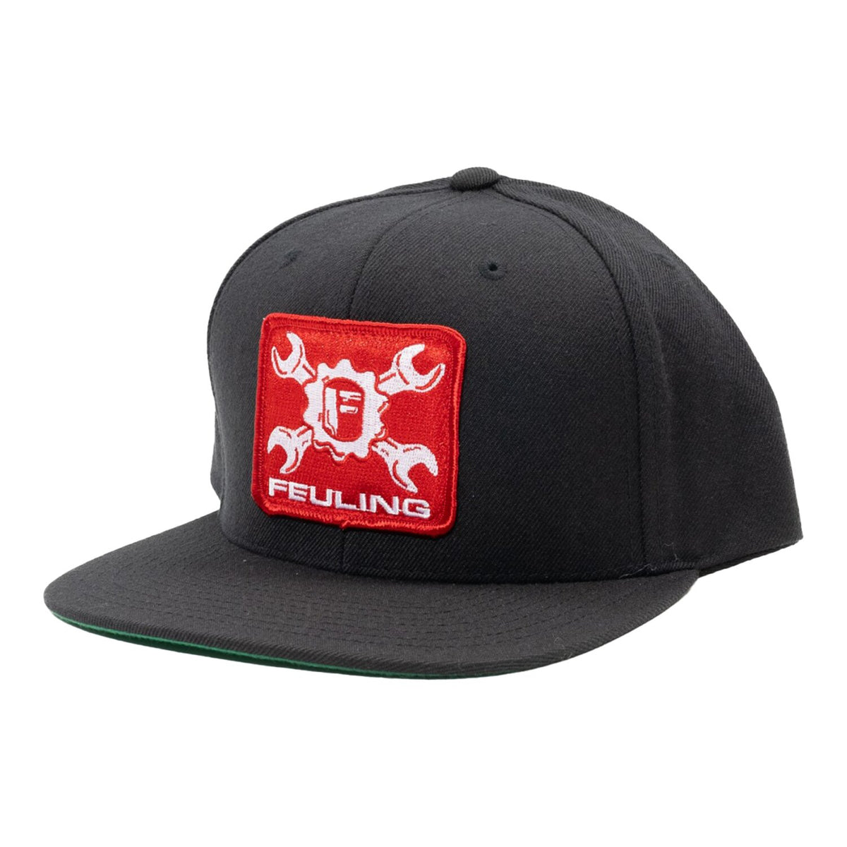Feuling Gear Wrench Snapback Cap black with red patch