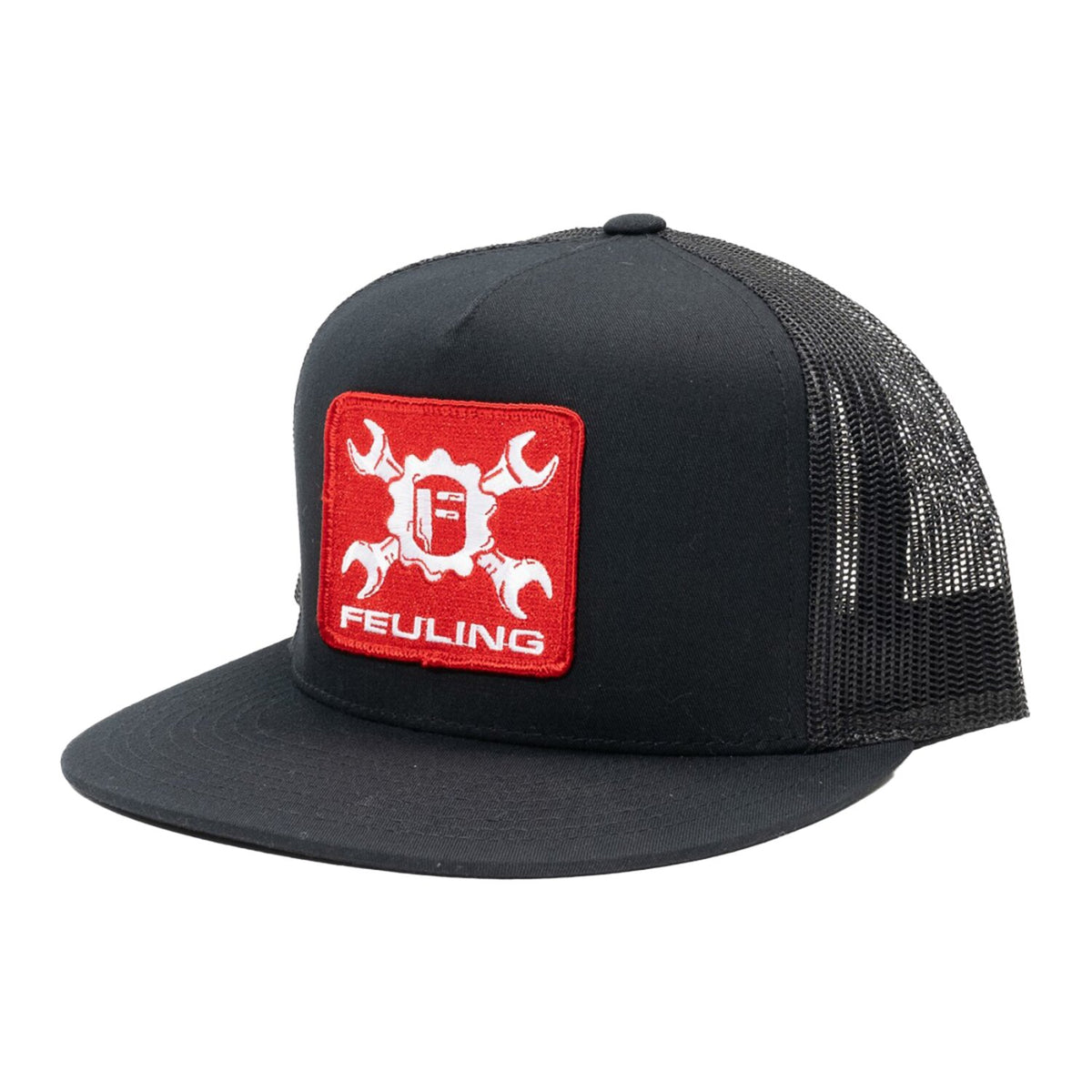 Feuling Gear Wrench Mesh Cap black with red patch
