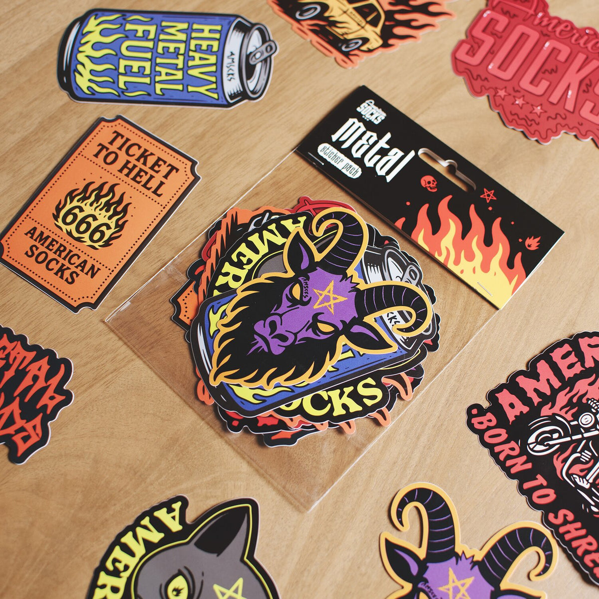 American Socks Metal Sticker Pack stickers
