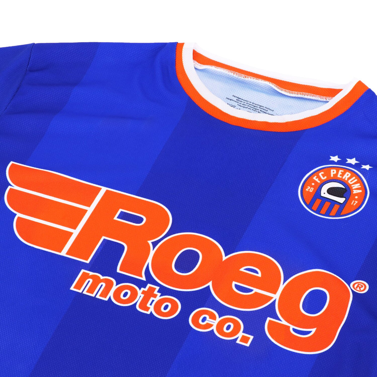 Roeg Peruna LE football jersey blue/orange
