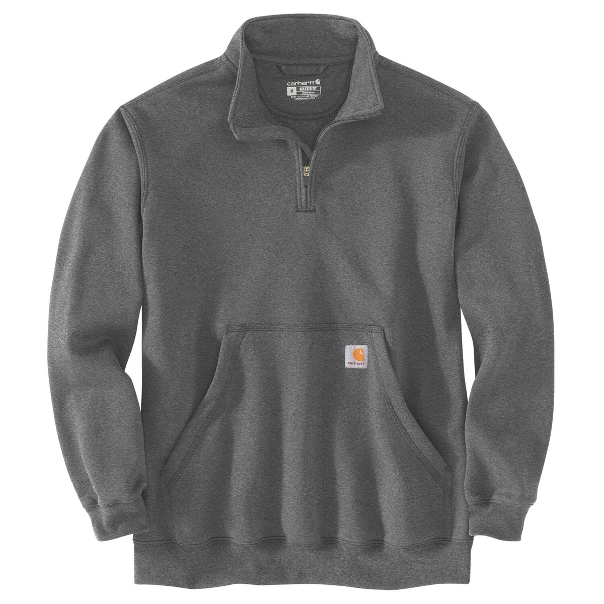 Carhartt Marquette 1/4 Zip Mock Neck sweatshirt carbon heath