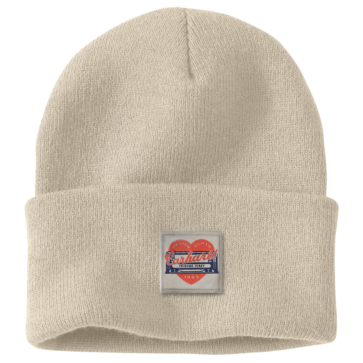 Carhartt Knit Heart Patch Beanie oat milk
