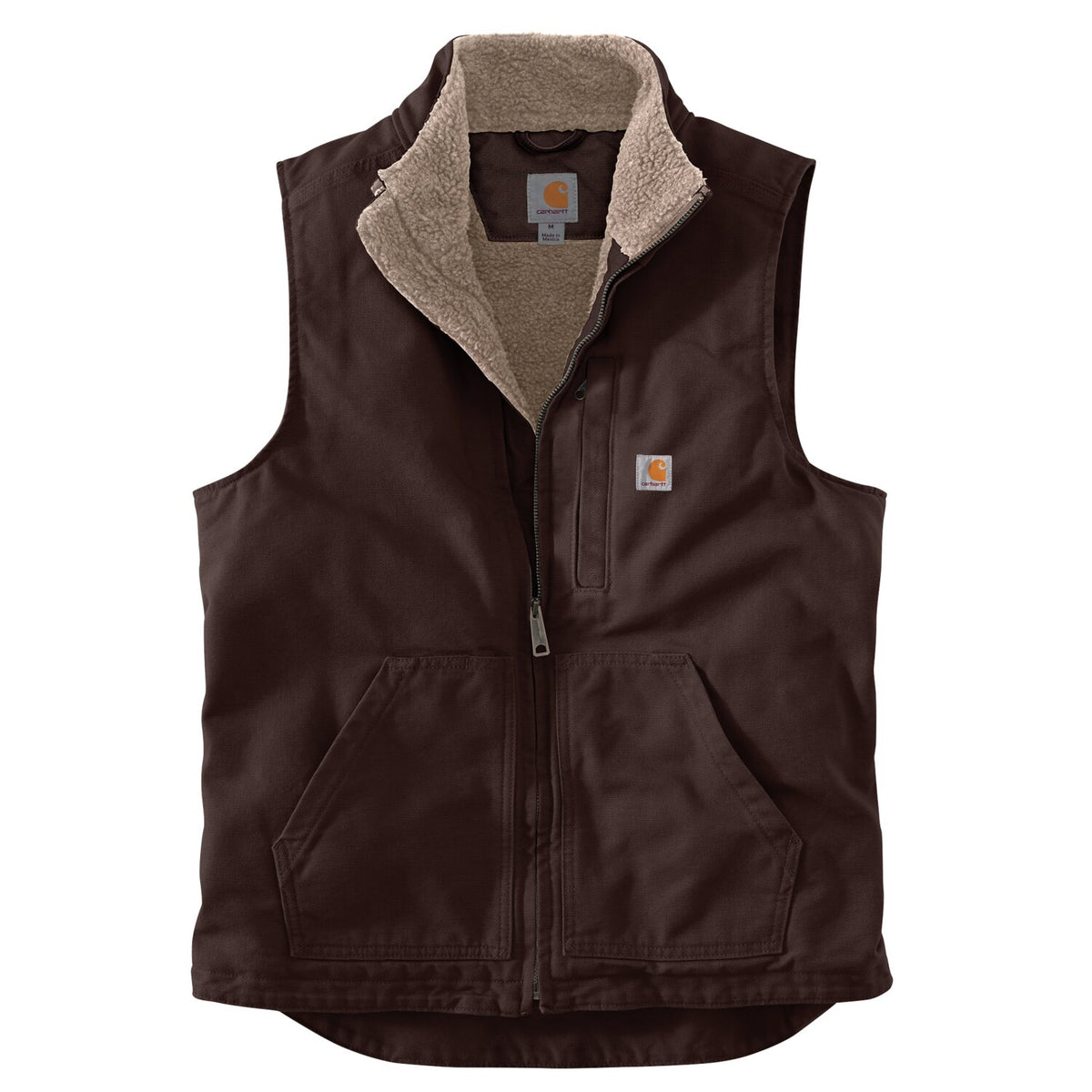 Carhartt Washed Duck Mock-Neck vest dark brown