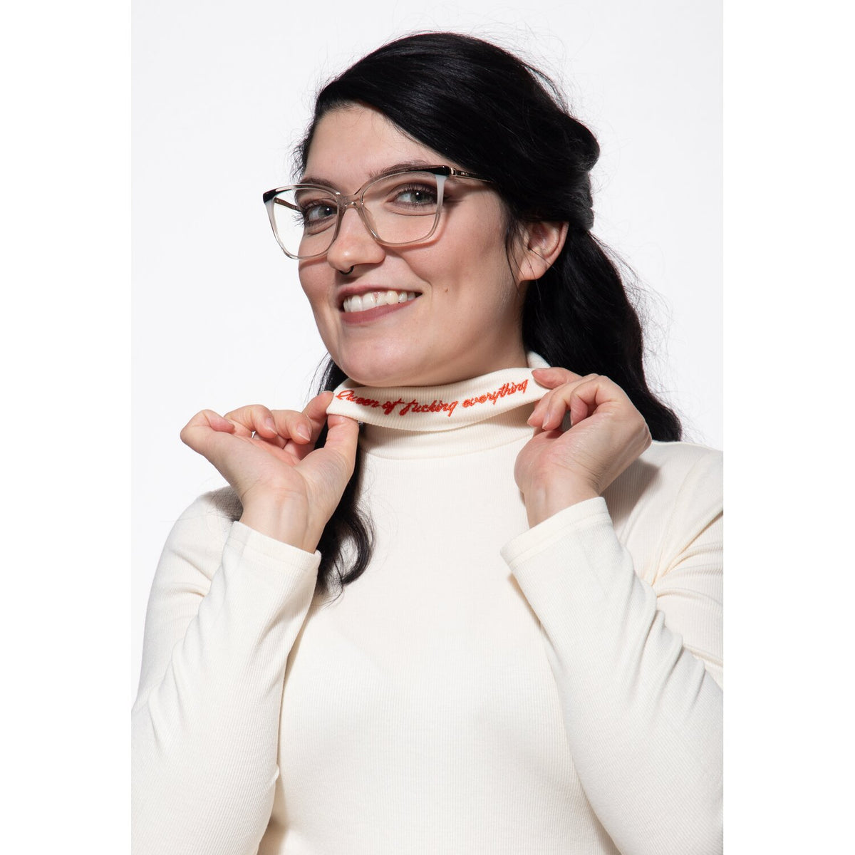 Queen Kerosin Turtleneck shirt off white