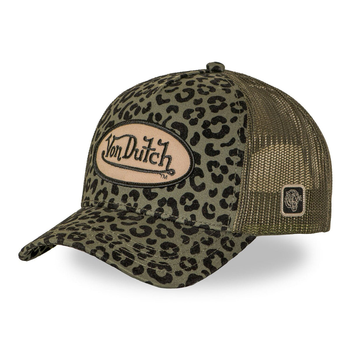Von Dutch Leopard cap velours khaki