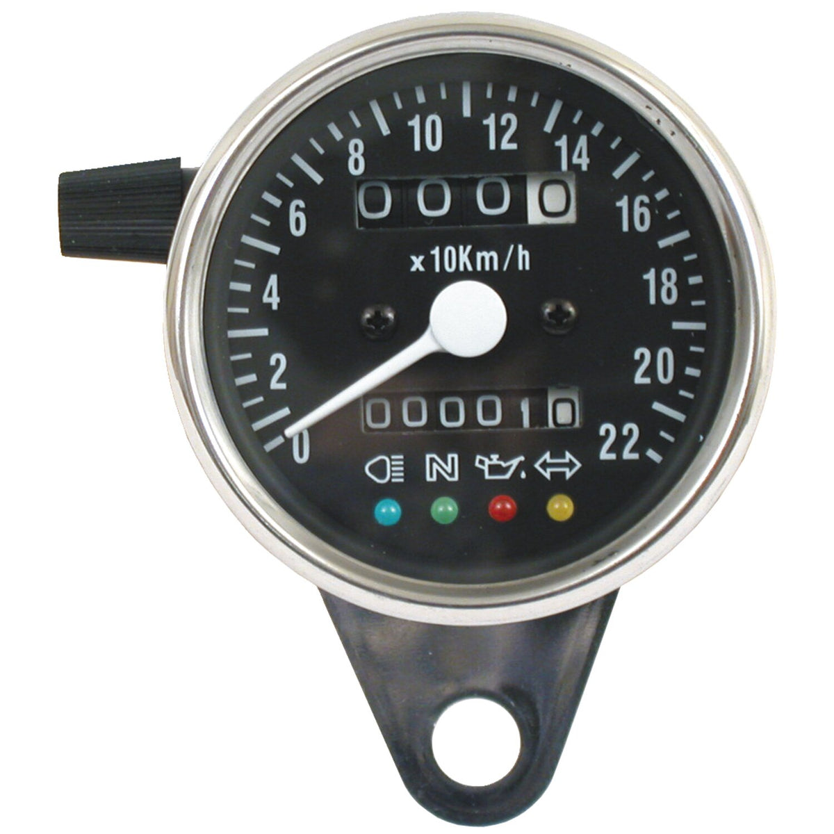 LED mini speedo 2:1 mph. Chrome with black face plate