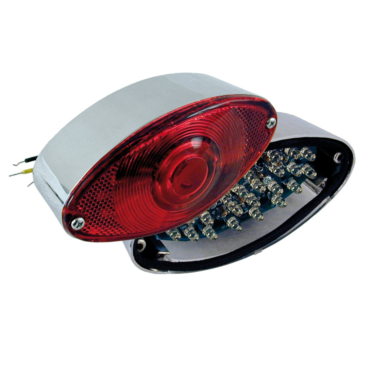 Cateye LED taillight. Chrome. Red lens