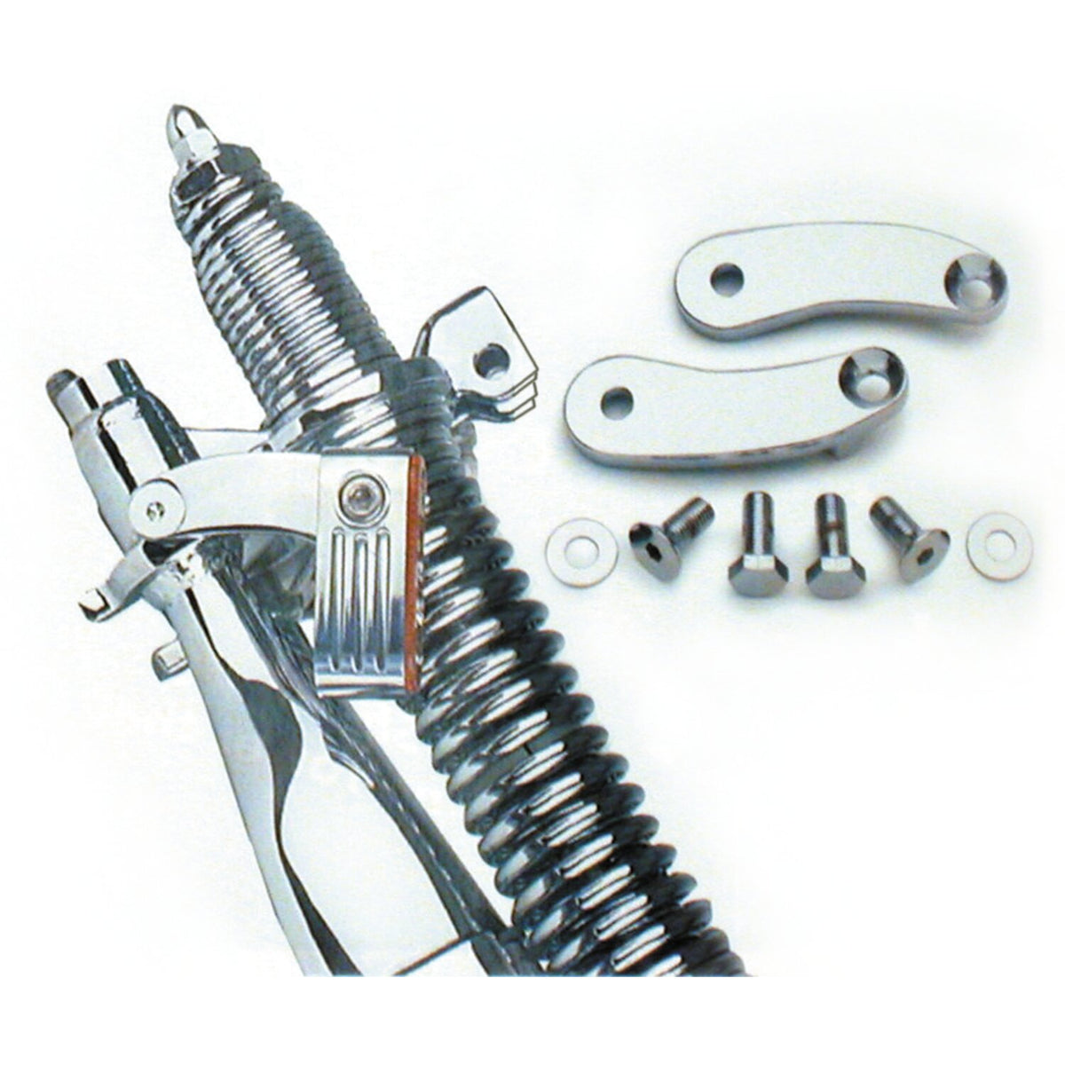 Front springer turn signal relocation kit. Chrome