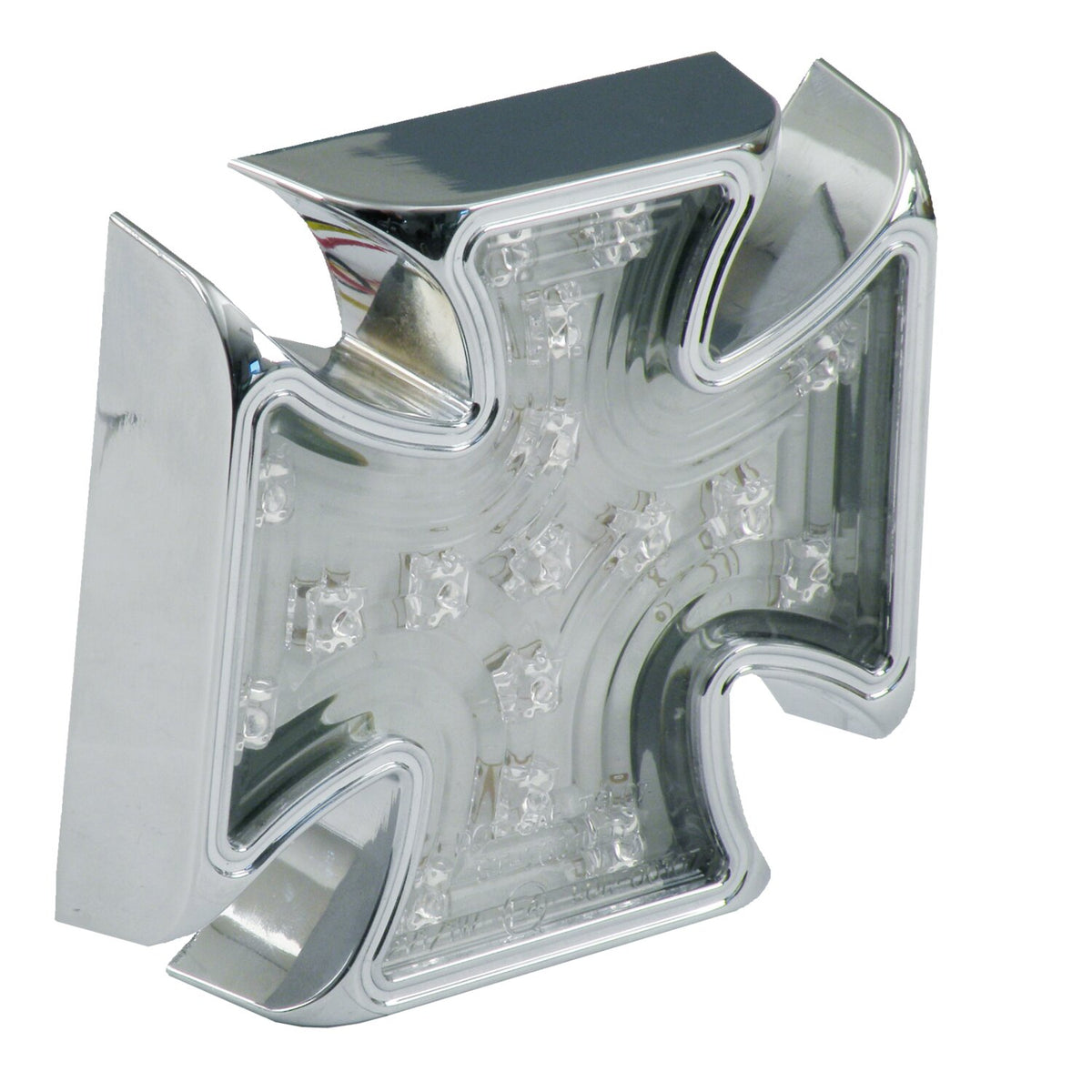 Maltese cross billet LED taillight. Clear lens