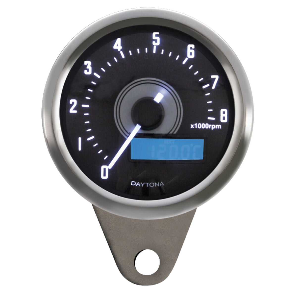 Velona, 60mm tachometer 18.000 RPM. Polished stainless