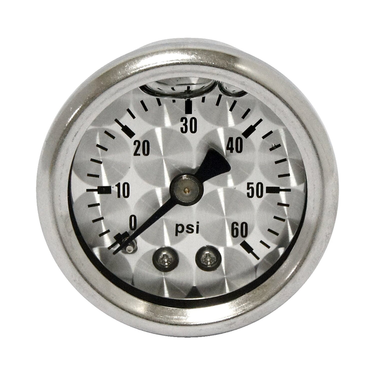 Oil pressure gauge, 'Engine-Turned' face. 0-60 PSI