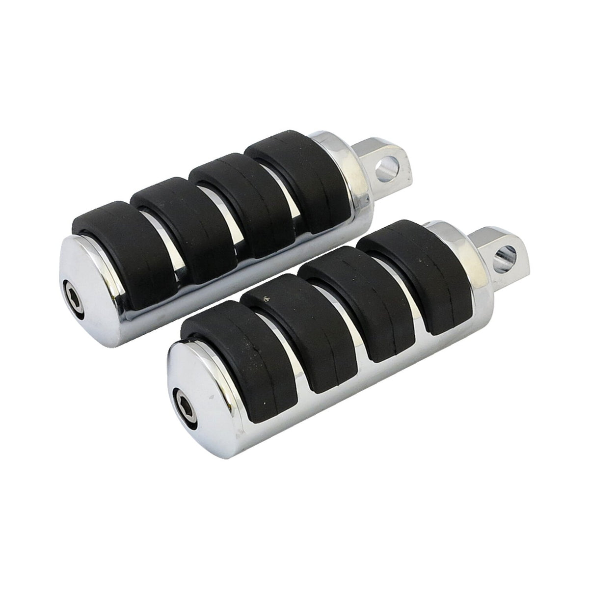 Comfort foot pegs. Large diameter. Chrome