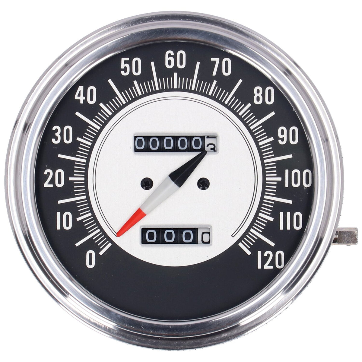 FL speedometer, '68-72 face', black/silver. 2:1 mph