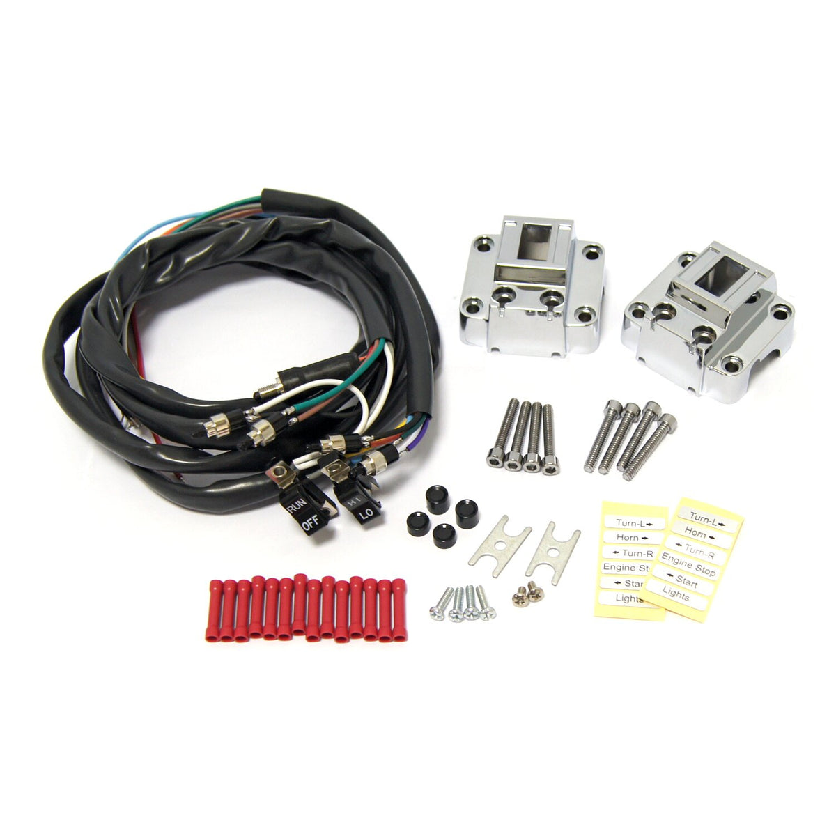 Handlebar switch housing kit. Chrome/black
